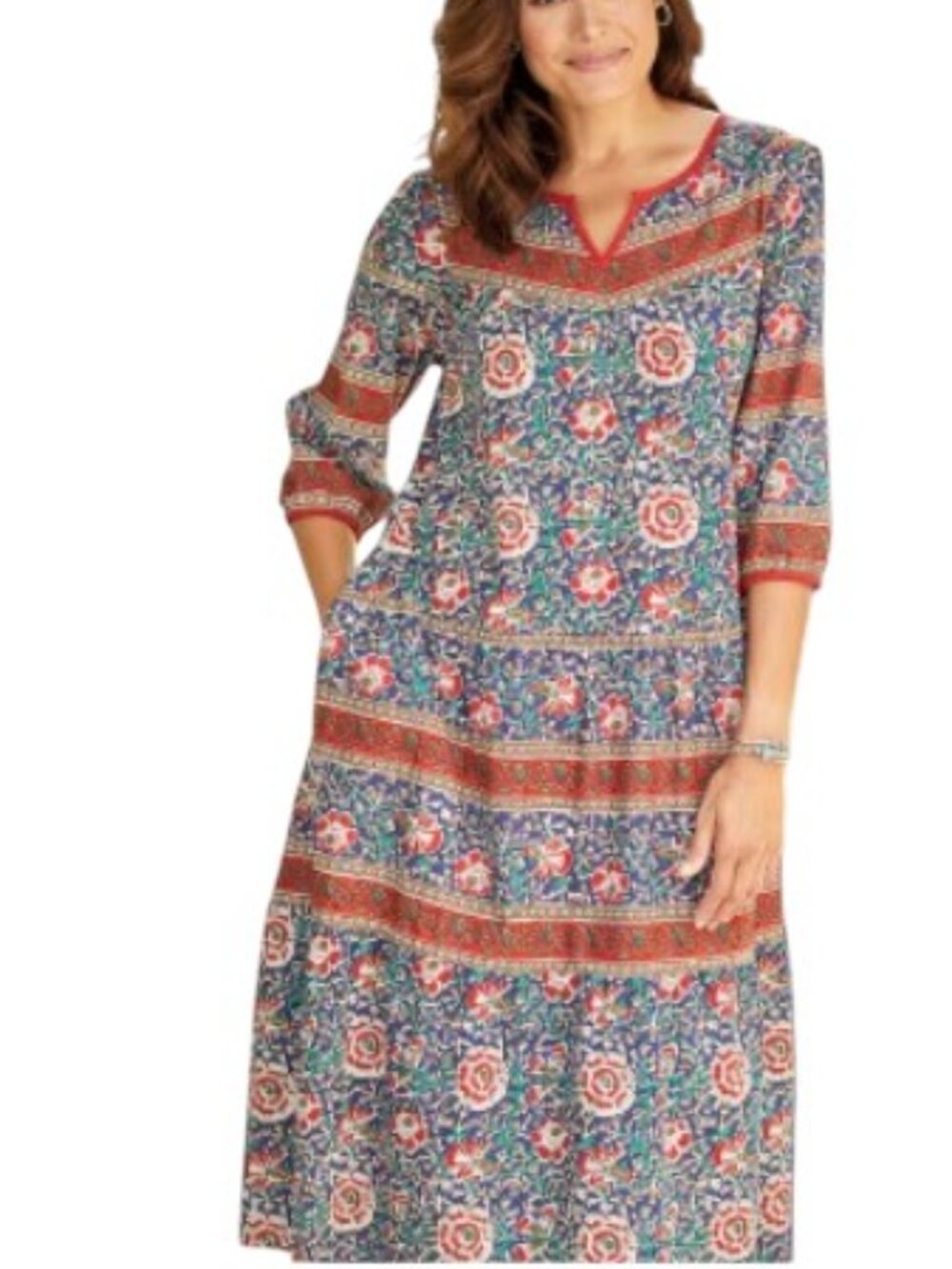 The Vermont Country Store Cotton Muumuu Maxi Dress Prairie Peasant Cottagecore